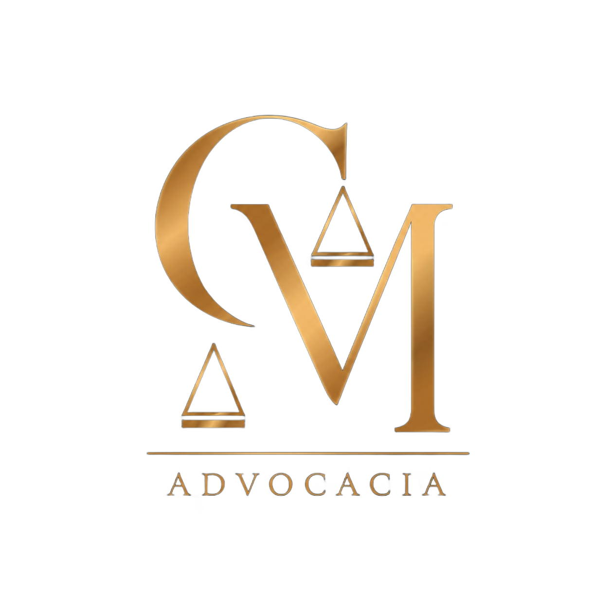Logotipo CM Advocacia em dourado